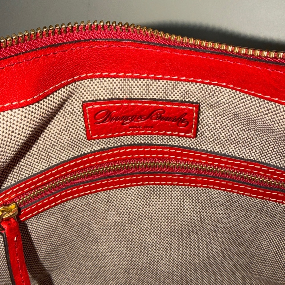 ‼️Dooney & Bourke Red Florentine Leather Small Lucy Hobo Shoulder Bag - Picture 14 of 14